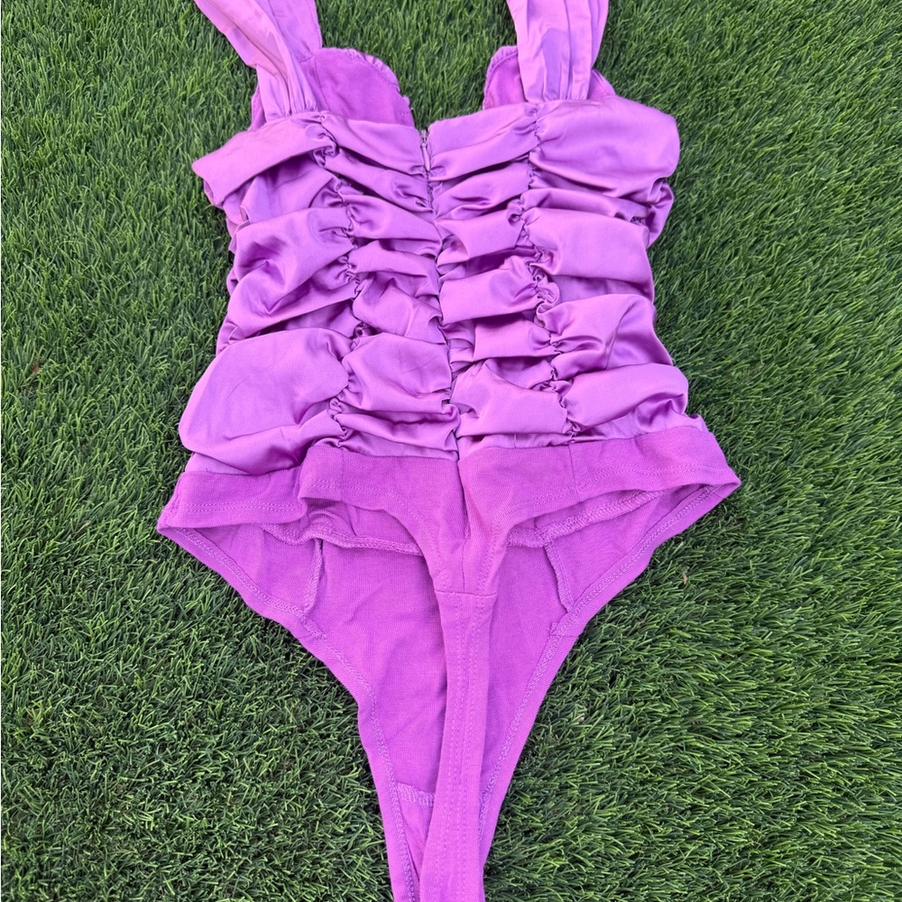Purple Ruching Body Suit - Picture 4 of 5